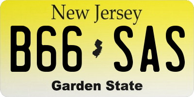 NJ license plate B66SAS