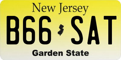 NJ license plate B66SAT