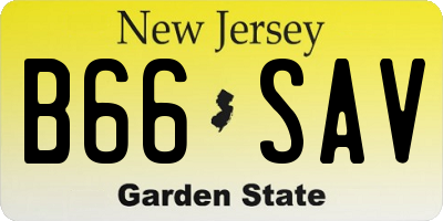 NJ license plate B66SAV