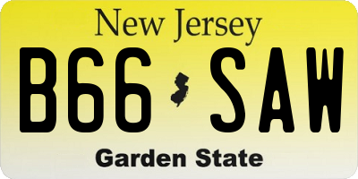 NJ license plate B66SAW