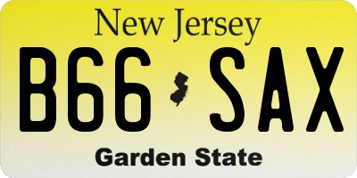 NJ license plate B66SAX