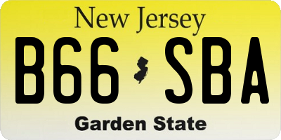 NJ license plate B66SBA