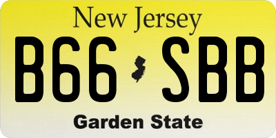 NJ license plate B66SBB