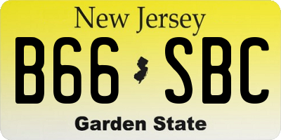 NJ license plate B66SBC