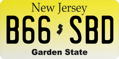 NJ license plate B66SBD
