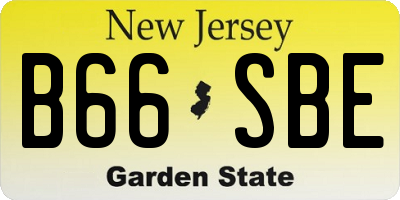 NJ license plate B66SBE