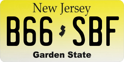 NJ license plate B66SBF