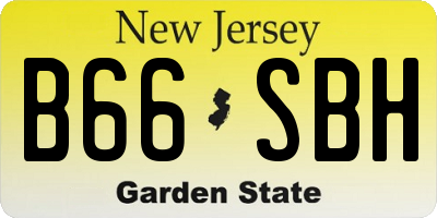 NJ license plate B66SBH