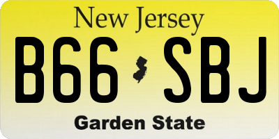 NJ license plate B66SBJ