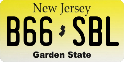 NJ license plate B66SBL
