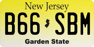 NJ license plate B66SBM