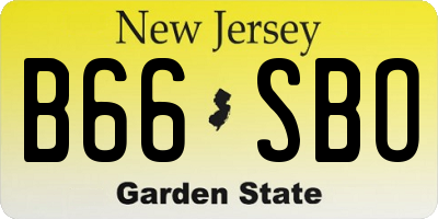 NJ license plate B66SBO