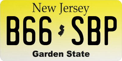 NJ license plate B66SBP