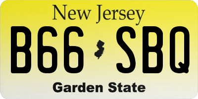 NJ license plate B66SBQ