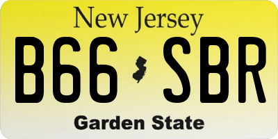 NJ license plate B66SBR