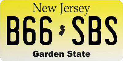 NJ license plate B66SBS