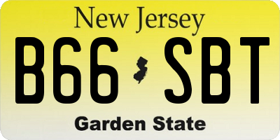NJ license plate B66SBT