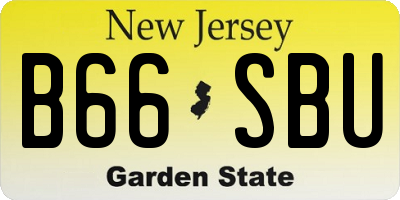 NJ license plate B66SBU