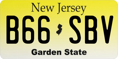 NJ license plate B66SBV