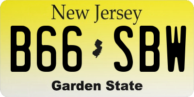 NJ license plate B66SBW