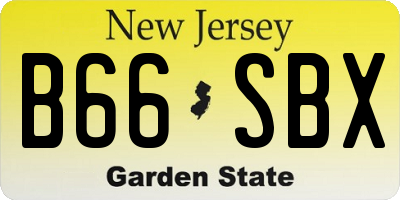 NJ license plate B66SBX
