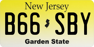 NJ license plate B66SBY