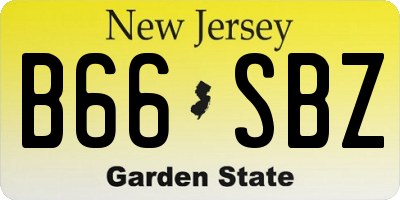 NJ license plate B66SBZ