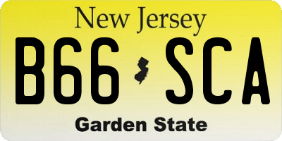 NJ license plate B66SCA