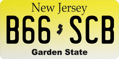 NJ license plate B66SCB