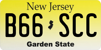 NJ license plate B66SCC
