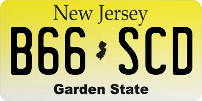 NJ license plate B66SCD