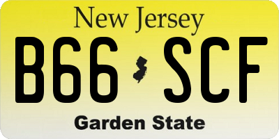 NJ license plate B66SCF