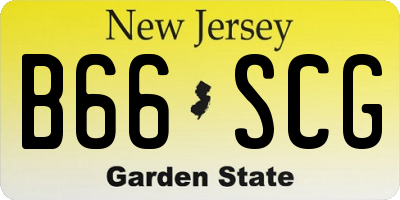 NJ license plate B66SCG