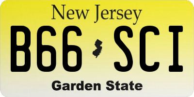 NJ license plate B66SCI