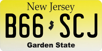 NJ license plate B66SCJ