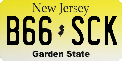 NJ license plate B66SCK