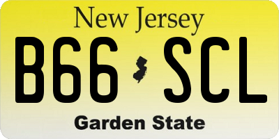 NJ license plate B66SCL