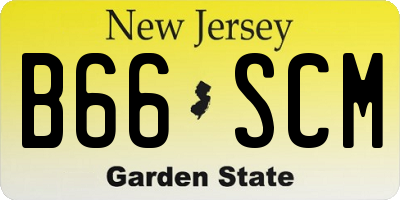 NJ license plate B66SCM