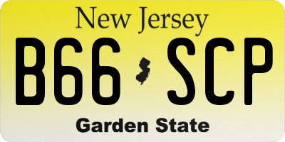 NJ license plate B66SCP