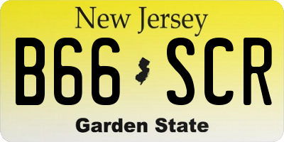 NJ license plate B66SCR