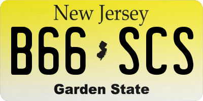 NJ license plate B66SCS