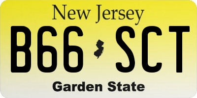 NJ license plate B66SCT