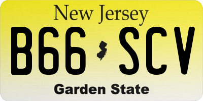 NJ license plate B66SCV