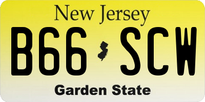 NJ license plate B66SCW