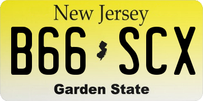 NJ license plate B66SCX