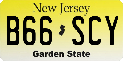 NJ license plate B66SCY