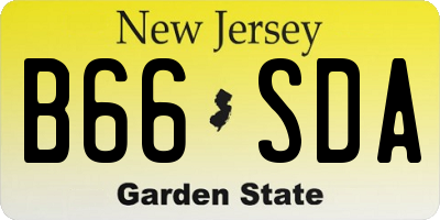 NJ license plate B66SDA