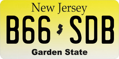 NJ license plate B66SDB