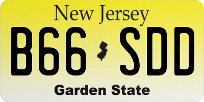 NJ license plate B66SDD