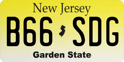 NJ license plate B66SDG